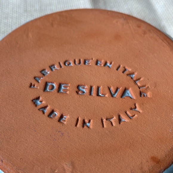 De Silva Italy terra-cotta blue glazed bowl 5” - Picture 5 of 8